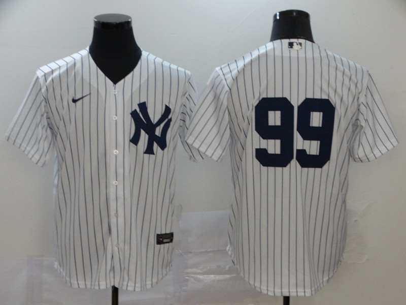 Men's New York Yankees Aaron Judge #99 White Name Jersey